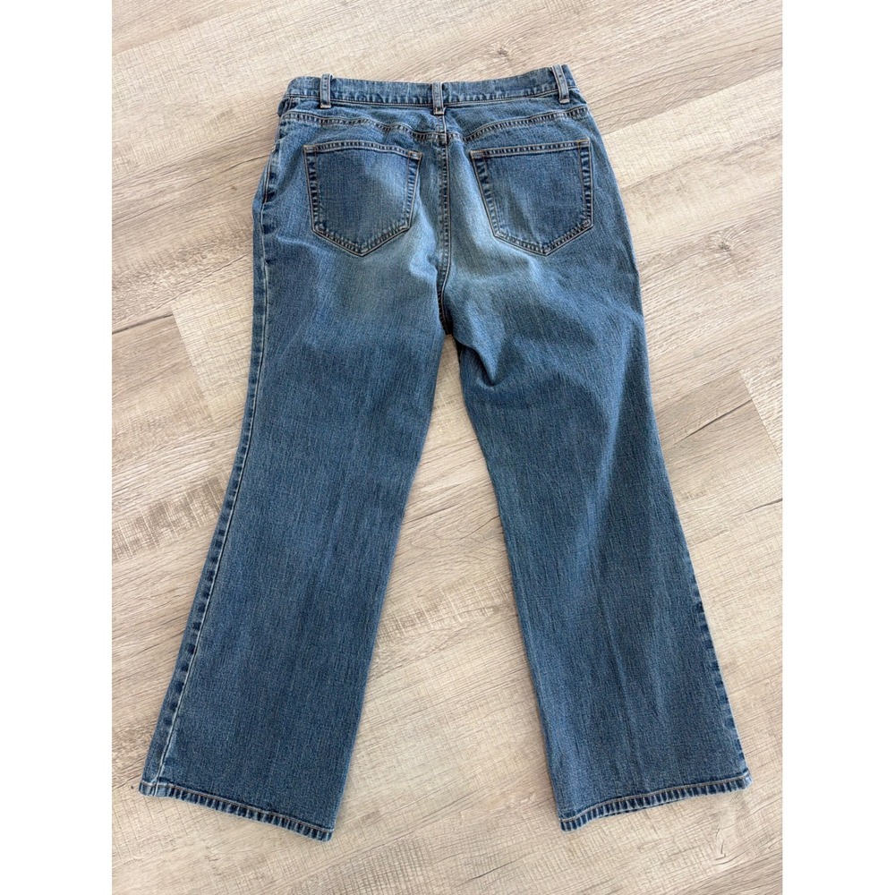 Lands End Womens 10P Petite Blue Denim Mid Rise Bootcut Jeans Medium Wash - Picture 7 of 8